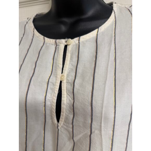Old Navy Women Top Blouse Size XL Extra Large Ivory Stripe Long Sleeve NWT New - Picture 3 of 9